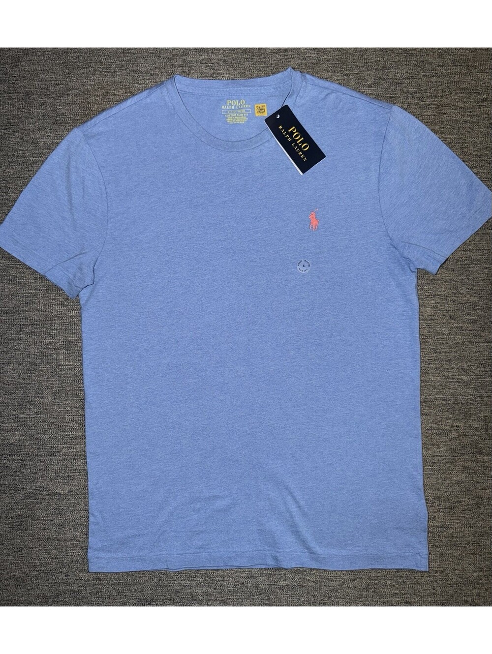 Polo Ralph Lauren Men's S Custom Slim Fit Premium Crewneck T-Shirt Blue New $55